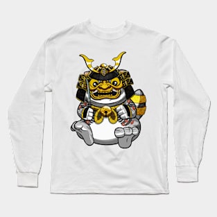 Samurai Cute Fat Cat Long Sleeve T-Shirt